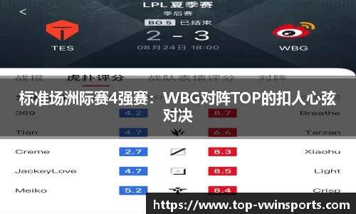 标准场洲际赛4强赛：WBG对阵TOP的扣人心弦对决